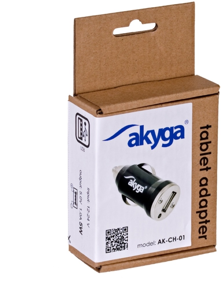 Akyga AK-CH-01 5V/1A/5W autós töltő