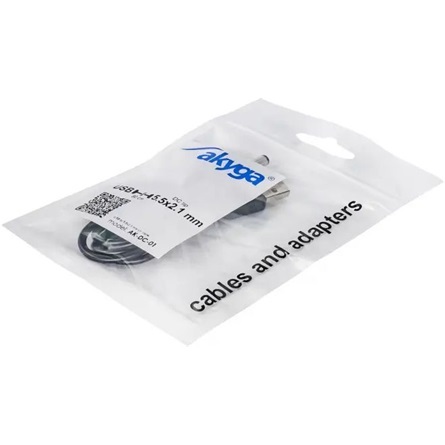 Akyga AK-DC-01 USB 2.0 A -> DC 5.5 x 2.1mm M/M tápkábel 0.8m fekete