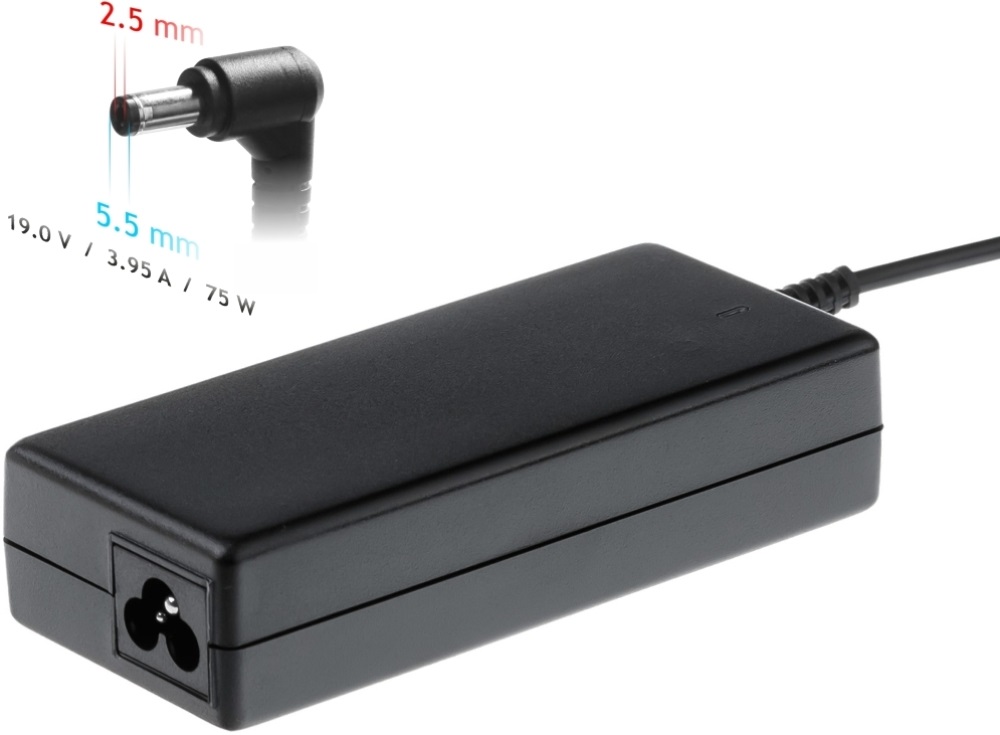 Akyga AK-ND-02 19V/3,95A/75W 5,5x2,5mm Asus / Toshiba / HP / Compaq / Lenovo notebook hálózati töltő