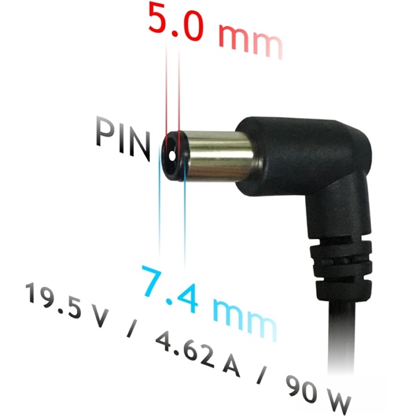 Akyga AK-ND-07 19,5V/4,62A/90W 7,4x5mm DELL notebook hálózati töltő