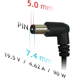 Akyga AK-ND-07 19,5V/4,62A/90W 7,4x5mm DELL notebook hálózati töltő