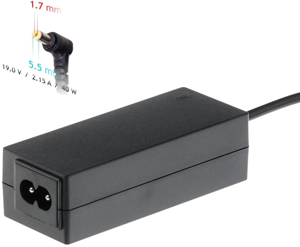 Akyga AK-ND-47 19V/2,15A/40W 5,5x1,7mm Acer / Dell / Packard Bell notebook hálózati töltő
