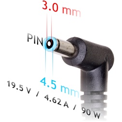 Akyga AK-ND-53 19,5V/4,62A/90W 4,5x3mm + pin DELL notebook hálózati töltő