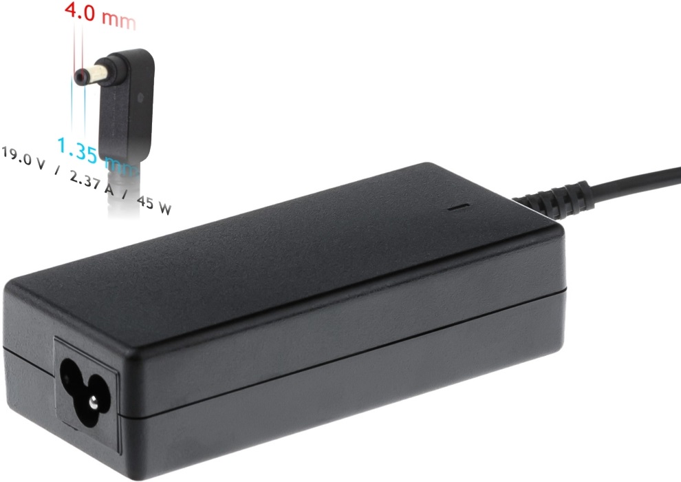 Akyga 19V/2,37A/45W 4x1,35mm + pin Asus notebook hálózati töltő