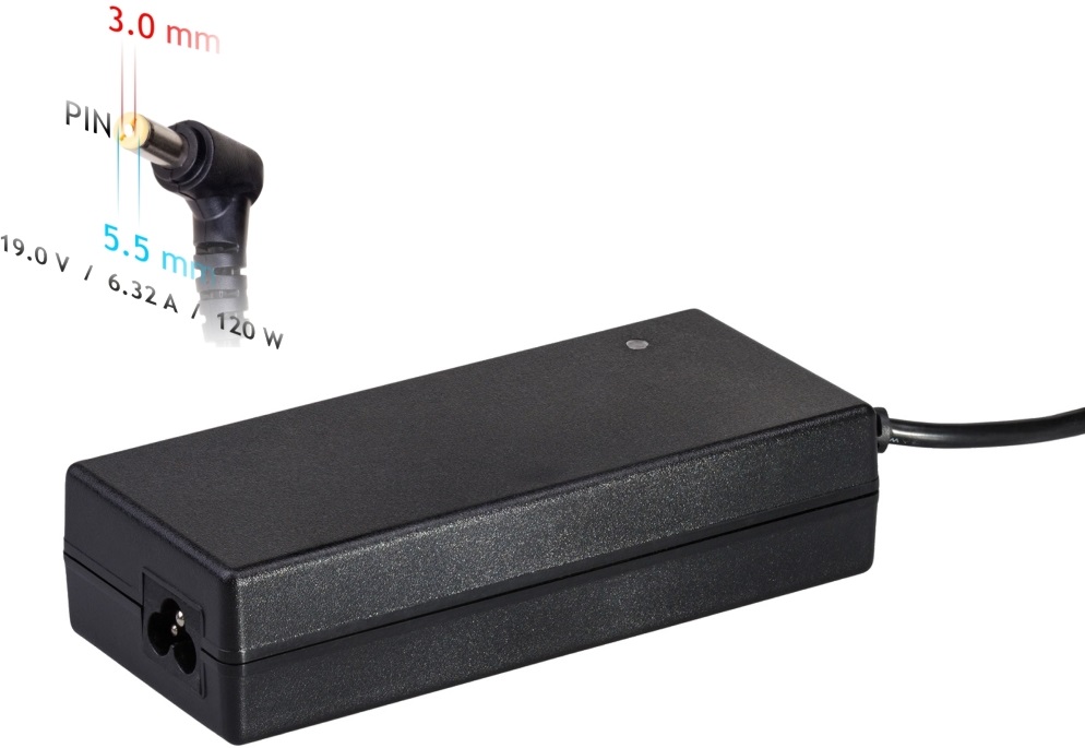 Akyga AK-ND-56 19V/6,32A/120W 5,5x3mm + pin Samsung notebook hálózati töltő