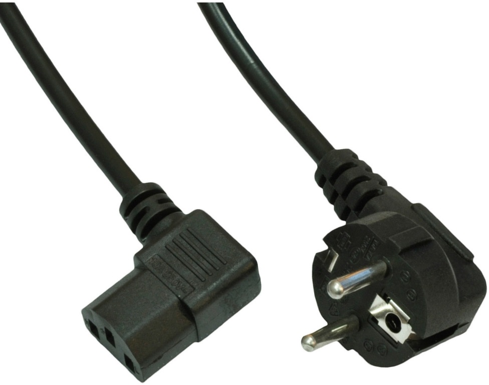 Akyga PC 1,5m IEC C13 90° - CEE 7/7 monitor / PC tápkábel