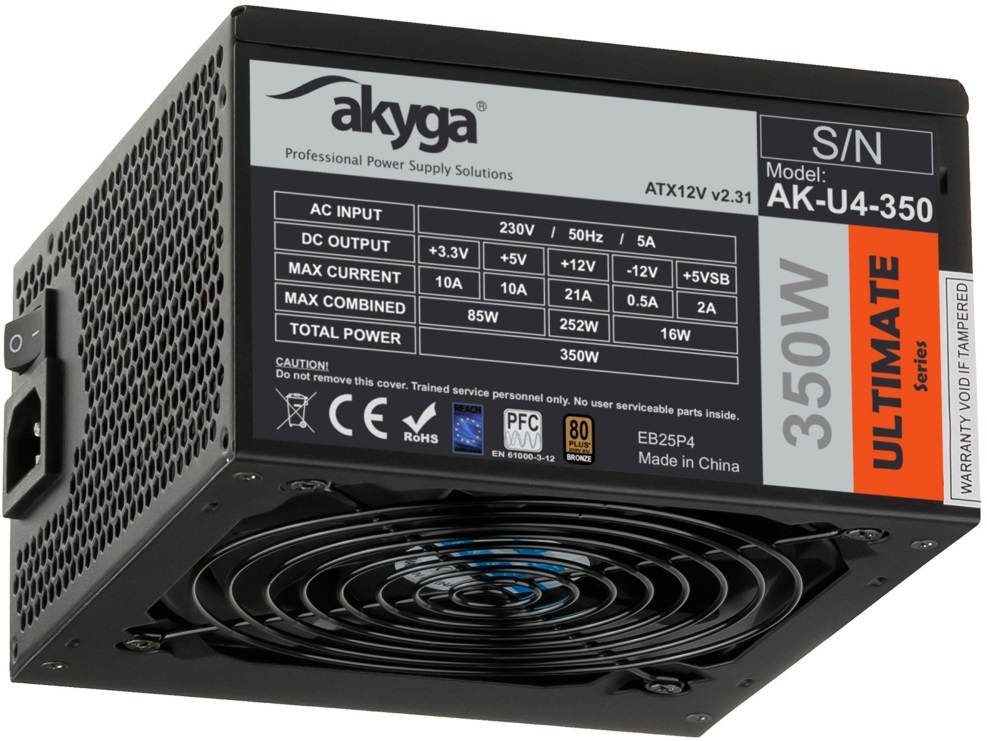 Akyga 350W 80+ Bronze ATX tápegység