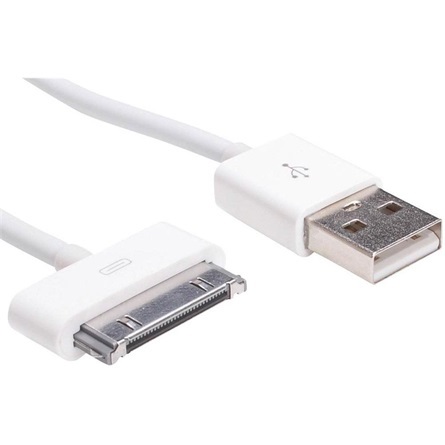 Akyga Apple 30pin -> USB 2.0 A M/M adatkábel 1m fehér