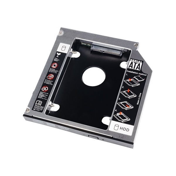 Akyga Notebook ODD to HDD/SSD 5.25" SATA3 beépítő keret fekete