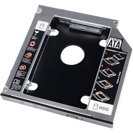 Akyga Notebook ODD to HDD/SSD 5.25" SATA3 beépítő keret fekete