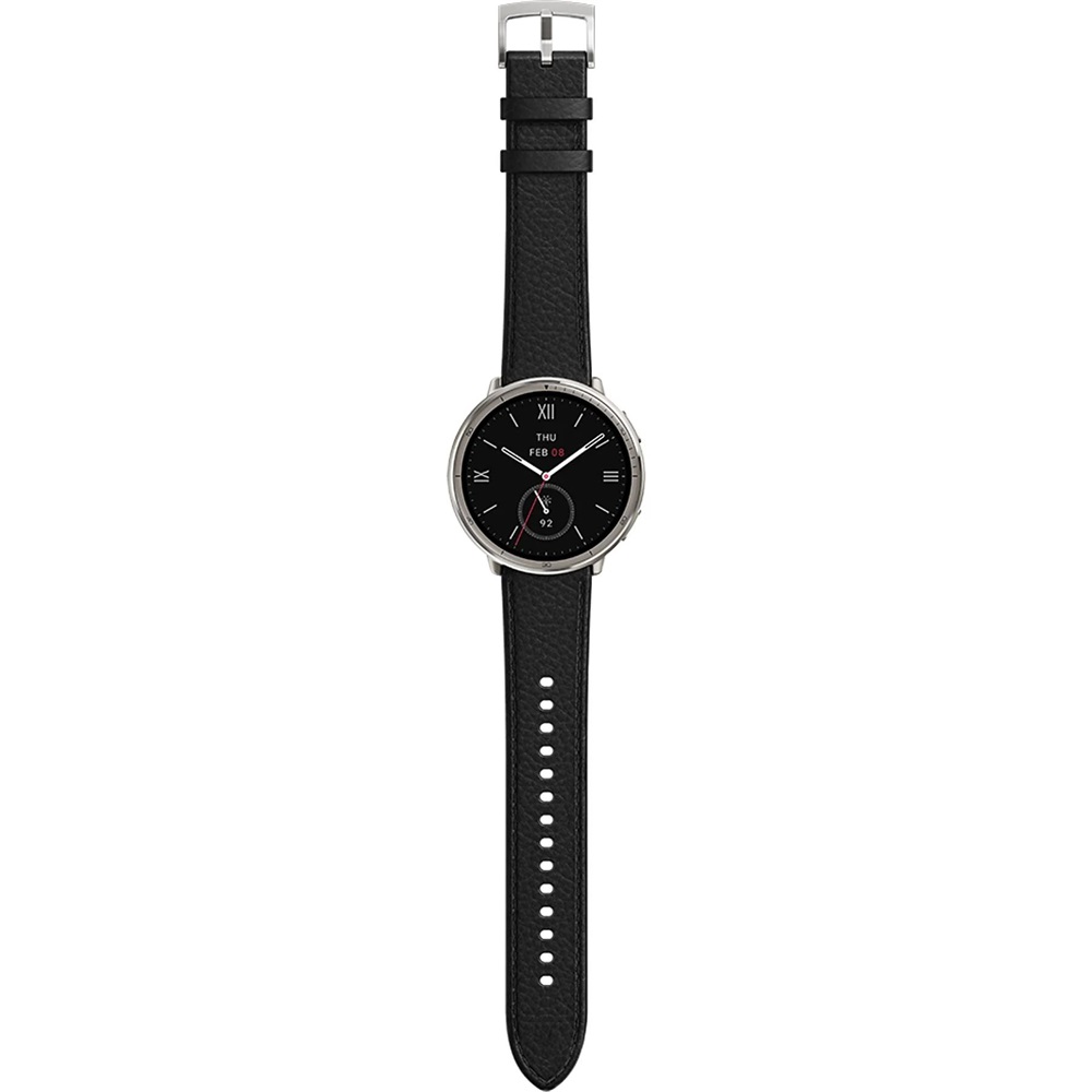 Amazfit Active 2 NFC fekete bőr szíjas okosóra