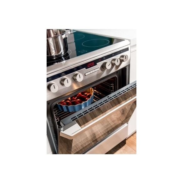 Amica 54037 inox, szabadonálló, kerámialapos, elektromos, főzőzóna: 4, sütő:66L, grill, tűzhely