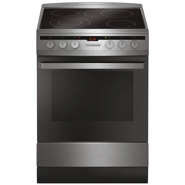 Amica 54037 inox, szabadonálló, kerámialapos, elektromos, főzőzóna: 4, sütő:66L, grill, tűzhely