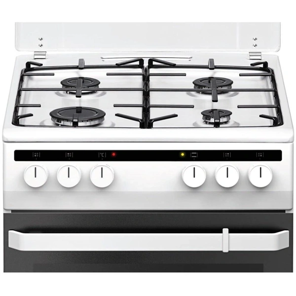 Amica 55343 fehér, szabadonálló, gáz, kombinált, főzőzóna: 4, sütő:62L, grill, tűzhely