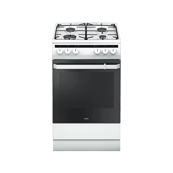 Amica 55343 fehér, szabadonálló, gáz, kombinált, főzőzóna: 4, sütő:62L, grill, tűzhely (Újszerű)