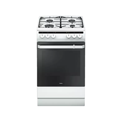 Amica 55343 fehér, szabadonálló, gáz, kombinált, főzőzóna: 4, sütő:62L, grill, tűzhely (Újszerű)