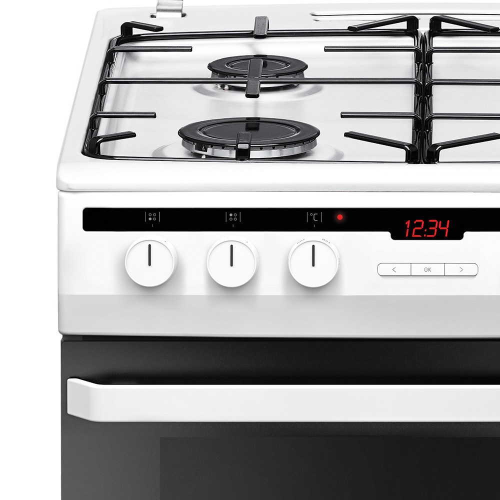 Amica 55700 fehér, szabadonálló, gáz, kombinált, főzőzóna: 4, sütő:62L, grill, tűzhely