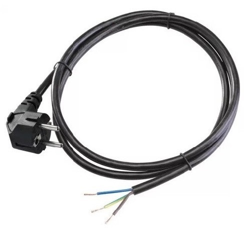 Anco 0489 H05VV-F 10A 250V 3x1.0 mm2 3m fekete szerelhető MT flexo kábel dugvillával