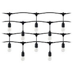 Anco 20 méter (IP44, 20 méter, 20 led fényforrás, 1W, 80lm, 3000K), fekete kültéri E27 füzér