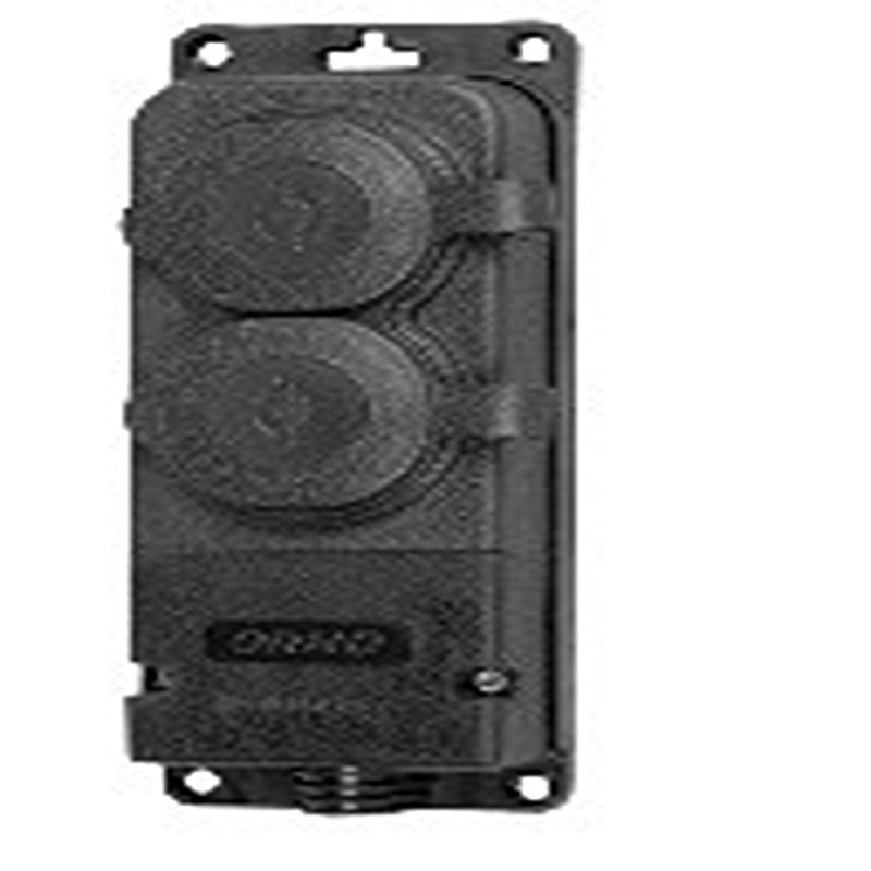 Anco 321369 2-es szerelhető,csapófedeles gumis,tűzálló,falra is rögzíthető,fekete,IP44,230V - max. 3680W - 16A. elosztó