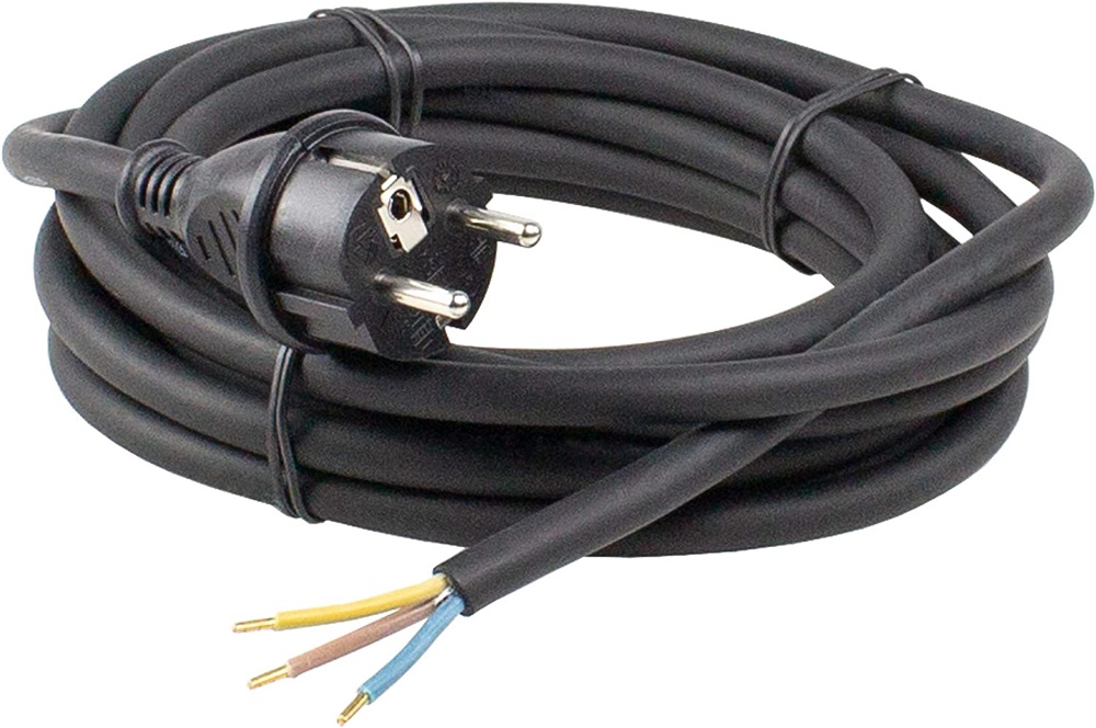 Anco 321661 H05RR-F 16A 250V 3x1.5 mm2 3m fekete szerelhető gumi flexo kábel dugvillával
