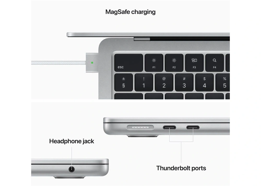 Apple MacBook Air 2022 13,6"/M2 chip és 10 magos GPU/8GB/512GB SSD/Cseh/ezüst laptop (Felújított,batteryCARE+)