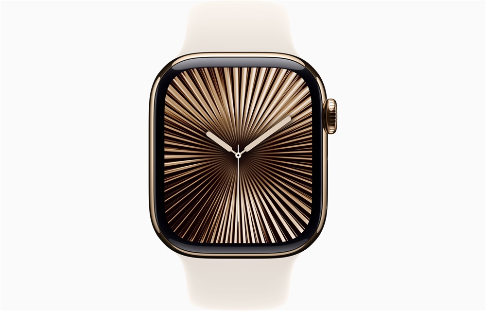 Apple Watch S10 Cellular (42mm) arany titán tok, csillagfény sportszíj (M/L) okosóra