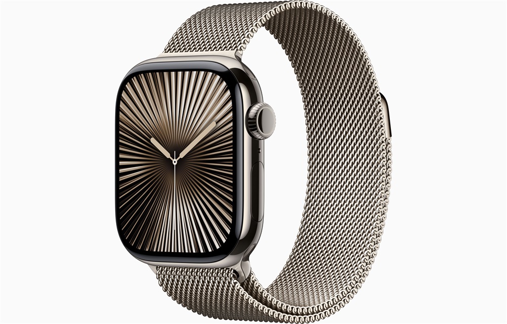Apple Watch S10 Cellular (42mm) natúr titán tok, natúr milánói szíj okosóra