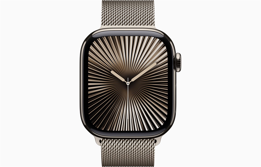 Apple Watch S10 Cellular (42mm) natúr titán tok, natúr milánói szíj okosóra