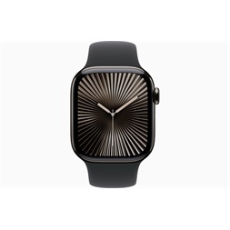 Apple Watch S10 Cellular (42mm) palaszürke titán tok, fekete sportszíj (M/L) okosóra