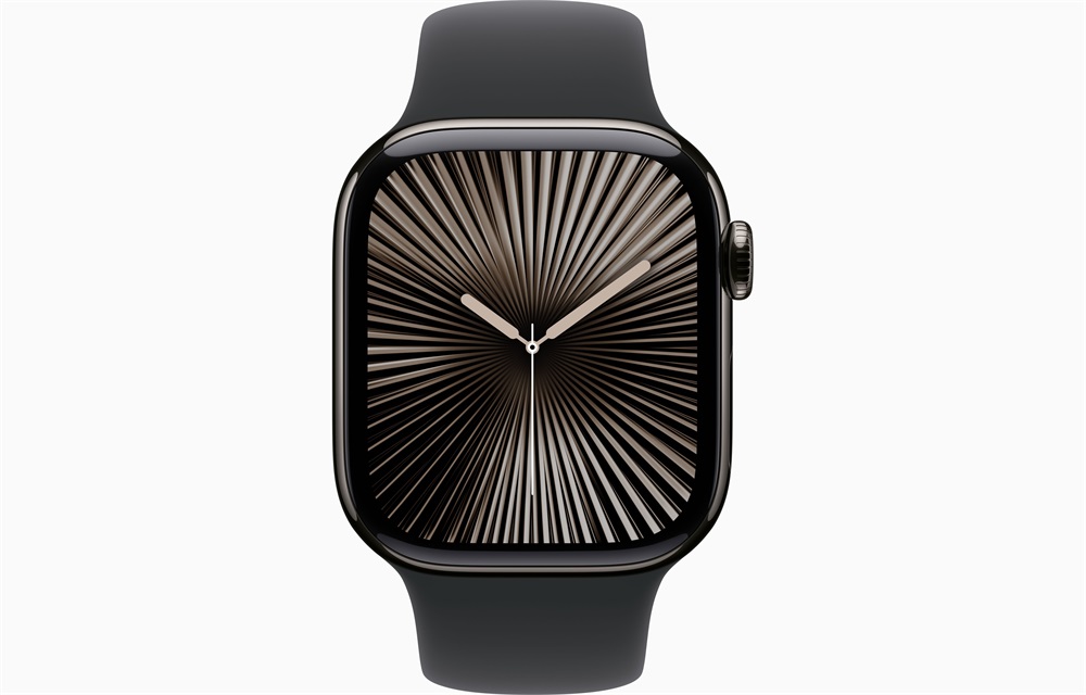 Apple Watch S10 Cellular (42mm) palaszürke titán tok, fekete sportszíj (S/M) okosóra