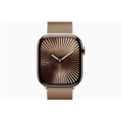 Apple Watch S10 Cellular (46mm) arany titán tok, arany milánói szíj (M/L) okosóra