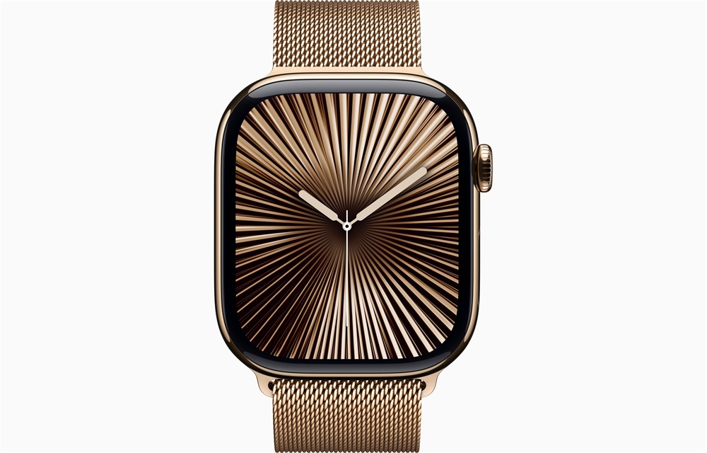 Apple Watch S10 Cellular (46mm) arany titán tok, arany milánói szíj (S/M) okosóra