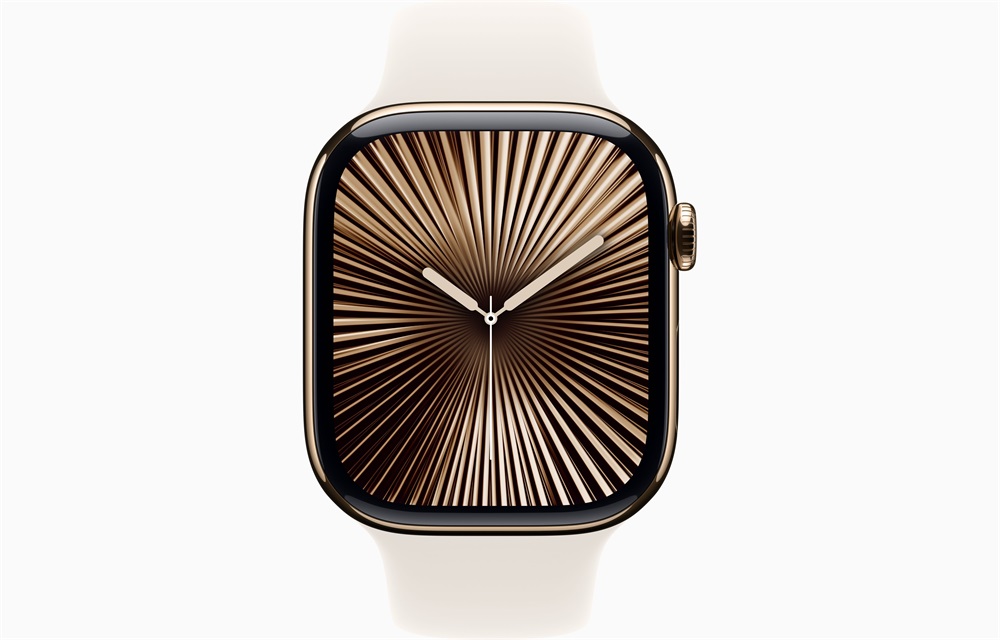 Apple Watch S10 Cellular (46mm) arany titán tok, csillagfény sportszíj (M/L) okosóra