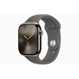 Apple Watch S10 Cellular (46mm) natúr titán tok, kőszürke sportszíj (S/M) okosóra