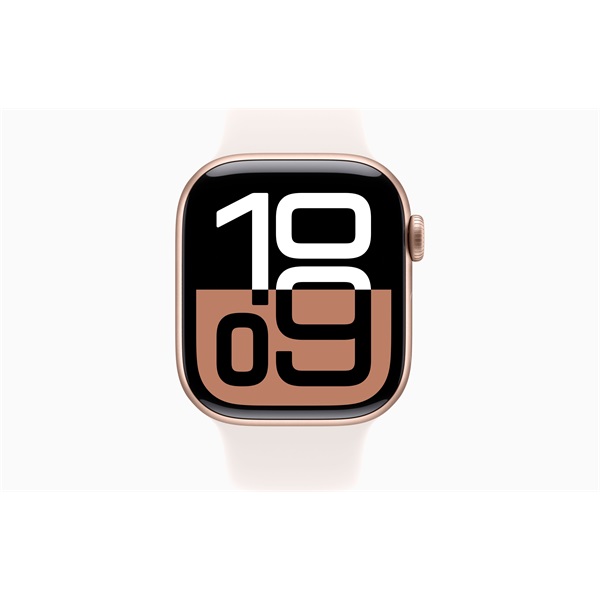 Apple Watch S10 GPS (42mm) rozéarany alumínium tok, lágy rózsaszín sportszíj (S/M) okosóra