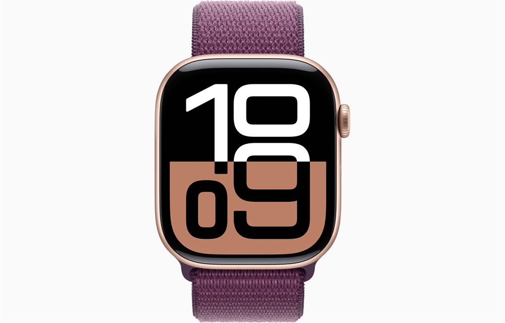 Apple Watch S10 GPS (46mm) rozéarany alumínium tok, szilva sportszíj okosóra