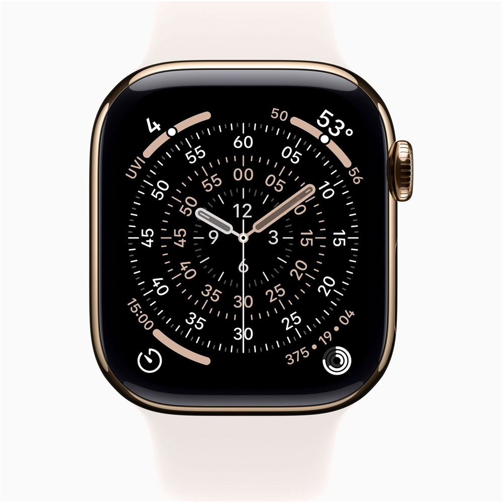 Apple Watch S11 Cellular (42mm) arany titánium tok, lágy rózsaszín S/M sportszíjas okosóra