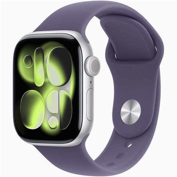 Apple Watch S11 Cellular (42mm) ezüst alumínium tok, ködös lila S/M sportszíjas okosóra