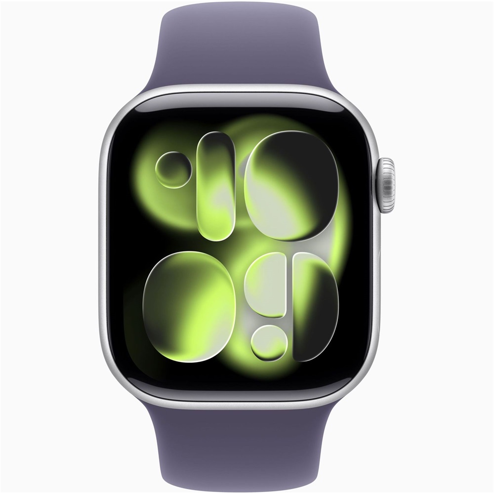 Apple Watch S11 Cellular (42mm) ezüst alumínium tok, ködös lila S/M sportszíjas okosóra