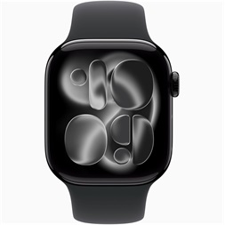 Apple Watch S11 Cellular (42mm) kozmoszfekete alumínium tok, fekete M/L sportszíjas okosóra