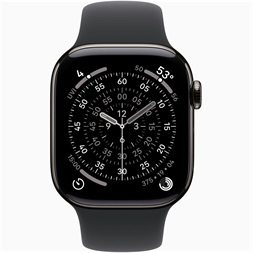 Apple Watch S11 Cellular (42mm) palaszürke titánium tok, fekete M/L sportszíjas okosóra