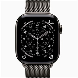 Apple Watch S11 Cellular (42mm) palaszürke titánium tok, palaszürke milánói szíjas okosóra