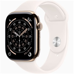 Apple Watch S11 Cellular (46mm) arany titánium tok, lágy rózsaszín M/L sportszíjas okosóra