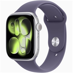 Apple Watch S11 Cellular (46mm) ezüst alumínium tok, ködös lila M/L sportszíjas okosóra