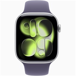 Apple Watch S11 Cellular (46mm) ezüst alumínium tok, ködös lila M/L sportszíjas okosóra