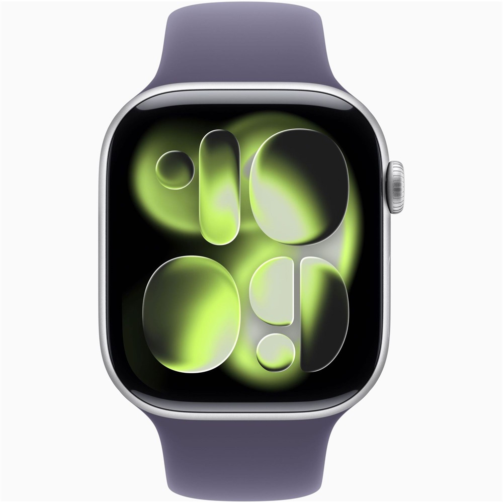 Apple Watch S11 Cellular (46mm) ezüst alumínium tok, ködös lila M/L sportszíjas okosóra