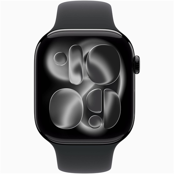 Apple Watch S11 Cellular (46mm) kozmoszfekete alumínium tok, fekete S/M sportszíjas okosóra