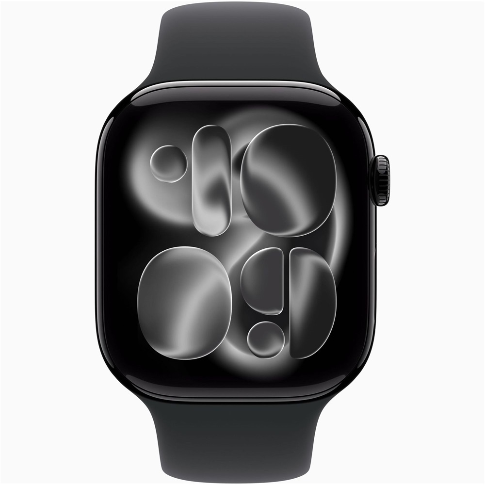 Apple Watch S11 GPS-es (46mm) kozmoszfekete alumínium tok, fekete M/L sportszíjas okosóra