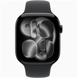 Apple Watch S11 GPS-es (46mm) kozmoszfekete alumínium tok, fekete S/M sportszíjas okosóra